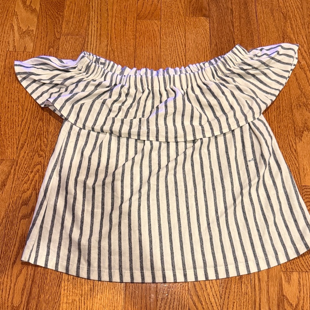 Banana Republic Striped Off-Shoulder Top